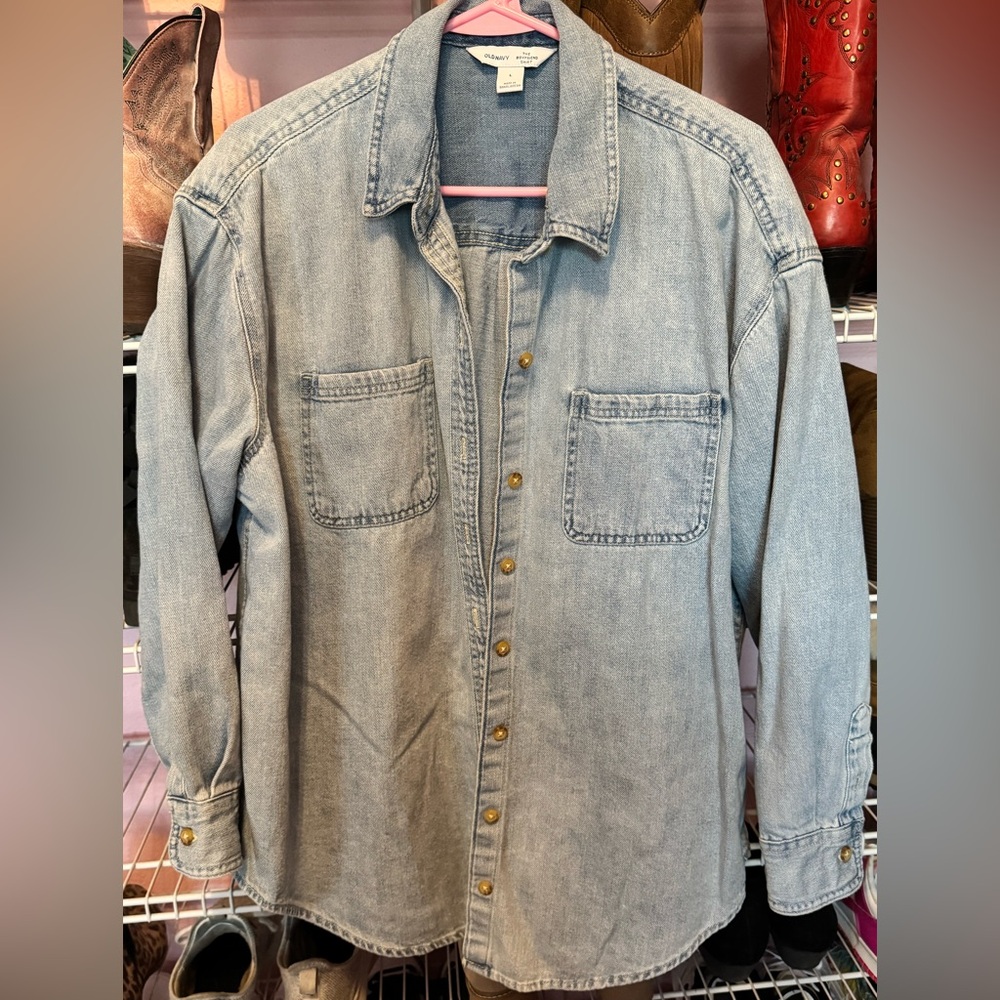 Old Navy denim shirt/shacket, size L